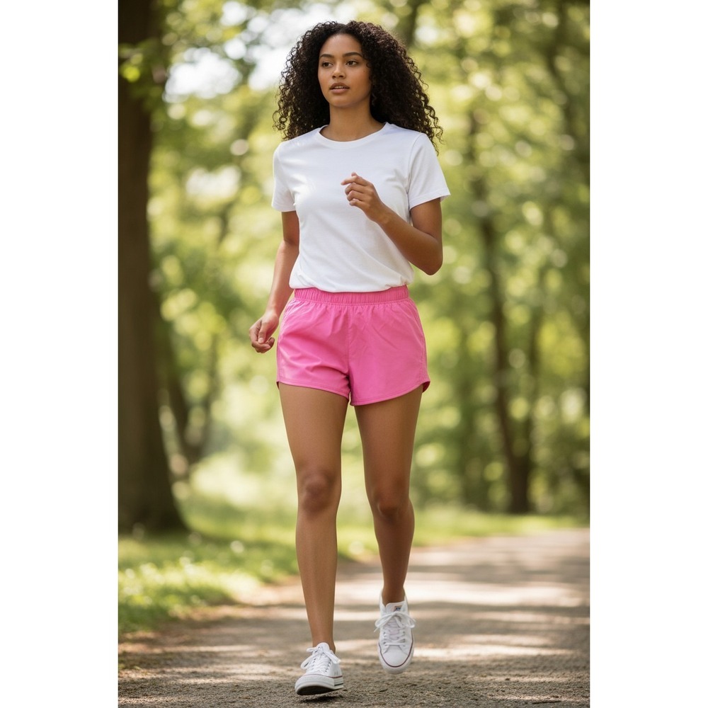 Athletic Works Pink Athletic Running Short Women XS 0-2 Lined Pocket Pull String